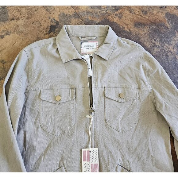 American Threads Midweight Denim Vintage Khaki Men's Jacket Size M - Picture 4 of 12